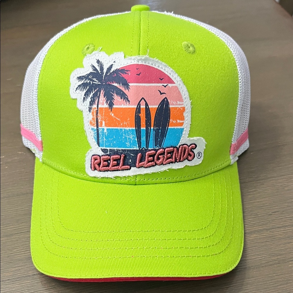NWT! Kid’s Reel Legends Pink and White Trucker Hat
